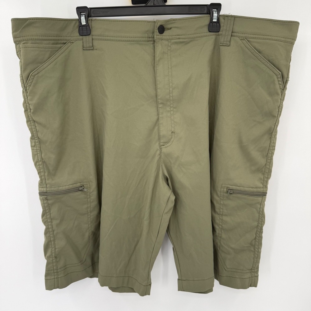 Wrangler Outdoors Cargo Shorts Men 46 Olive Green Hiking Utility Stretch